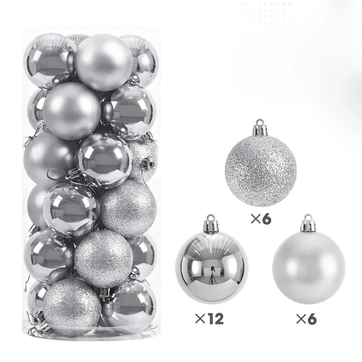 Set 24 palline di Natale da 3, 4 o 6 cm