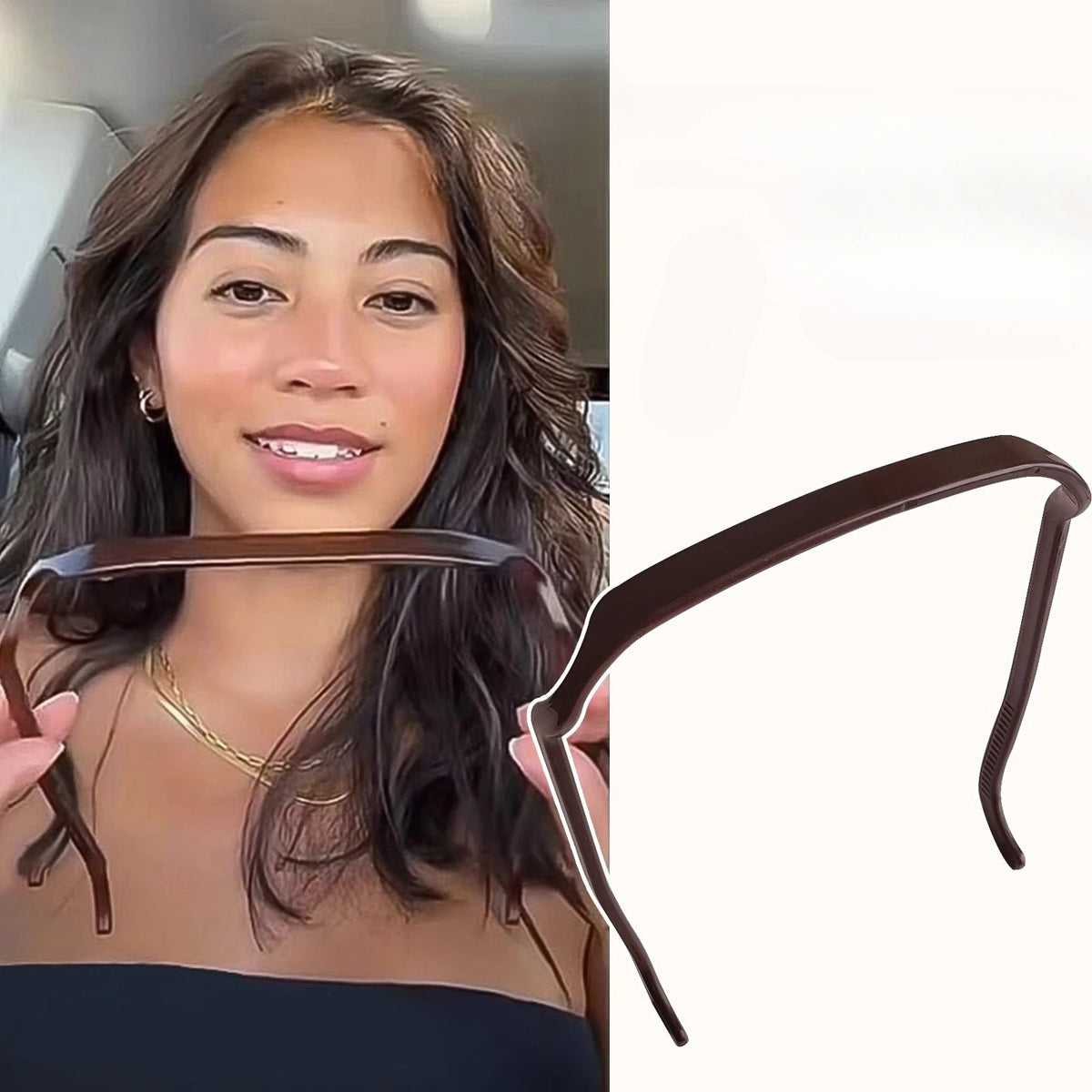 Fascia Capelli a Onda con Clip Occhiali – Accessorio Minimalista Versatile per Donna