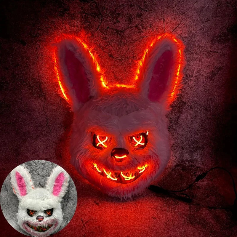 Maschera LED Halloween con coniglio e orso