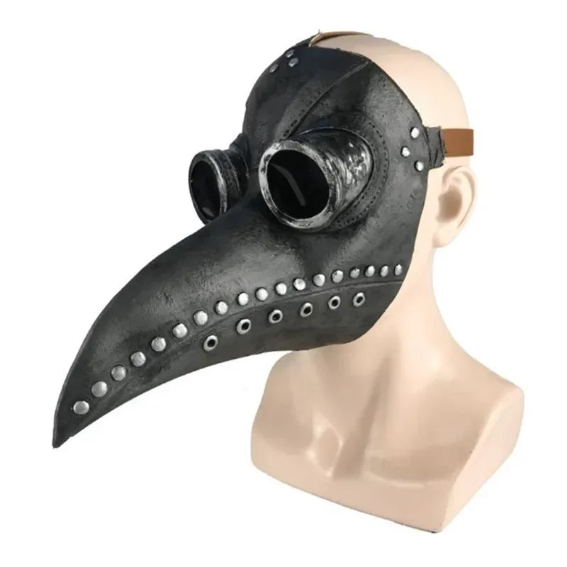 Maschera Medico della Peste steampunk in gomma nera
