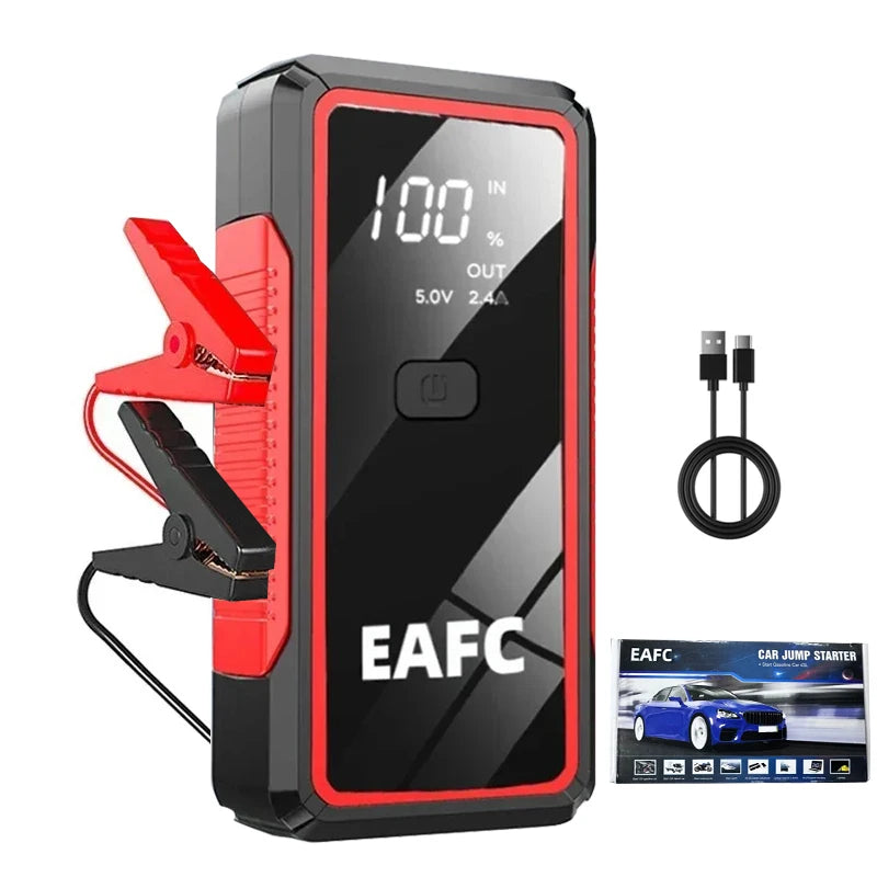 EAFC Avviatore di Emergenza Auto 2000A / 600A – Power Bank Portatile, Booster Batteria 12V per Diesel e Benzina