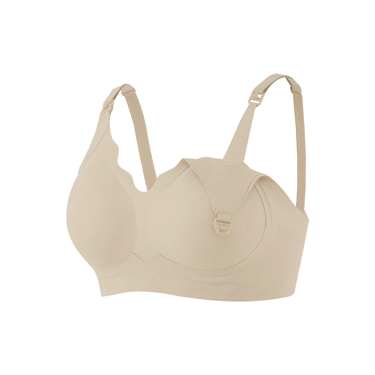 Reggiseno Allattamento Donna – Scollo a V, Seamless, Senza Ferretto, Bordo Ondulato – Intimo Maternità