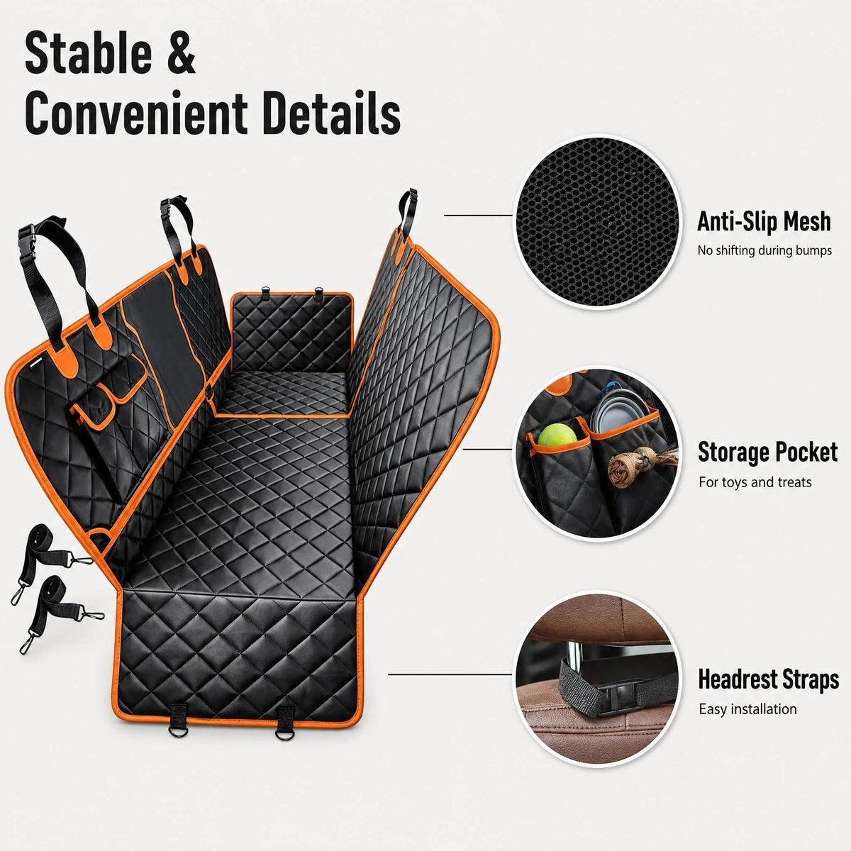 Coprisedile Auto per Cani 137×147 cm – 5 Strati Rinforzati, Impermeabile, Antigraffio, Protezione Laterale, Universale per Auto, SUV e Camion