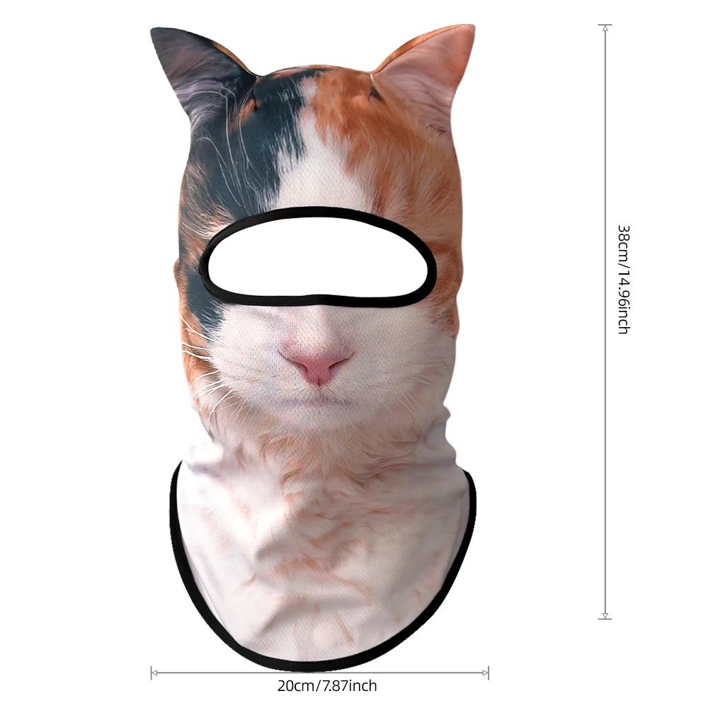 Passamontagna 3D Animali – Maschera Integrale per Moto, Bici, Sci, Protezione UV Collo e Viso