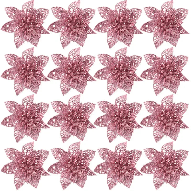 Stelle di Natale artificiali glitterate decorative