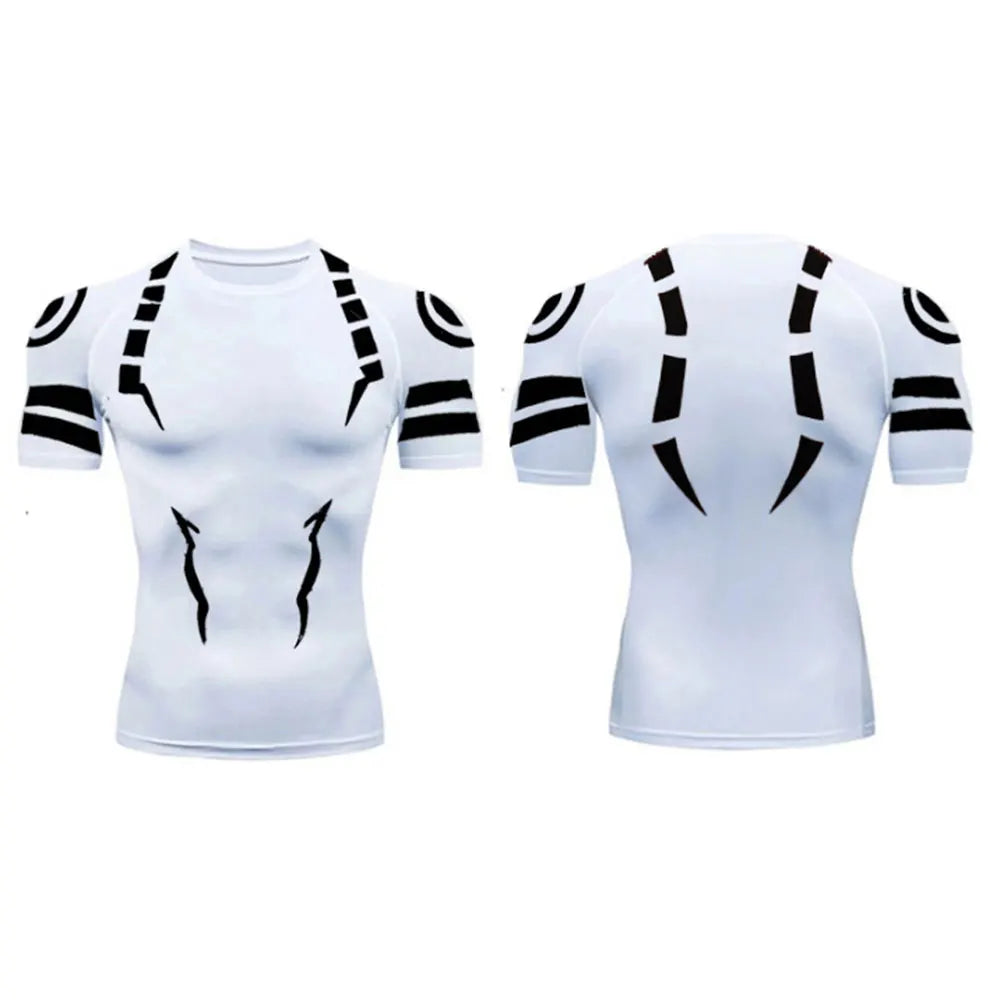 Set Compressione Anime Jujutsu Kaisen – Maglia 3D + Shorts da Palestra, Asciugatura Rapida, per Uomo
