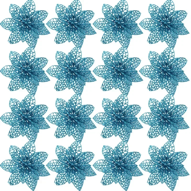 Stelle di Natale artificiali glitterate decorative