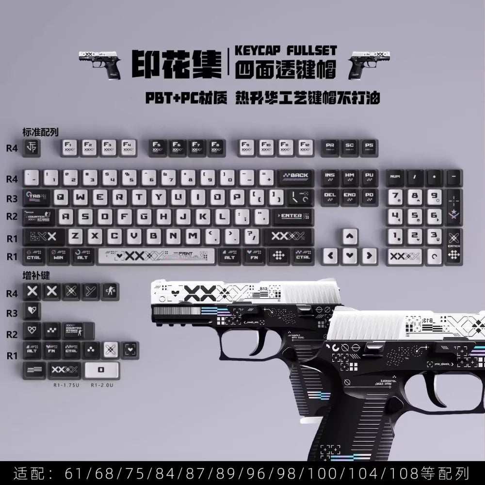 Set 129 keycaps PBT SAX traslucidi Doomsday