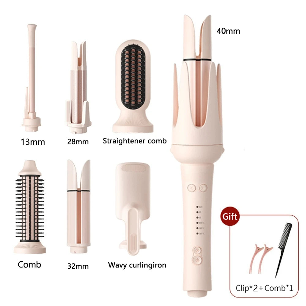 Arricciacapelli Automatico Rotante in Ceramica 32mm/40mm – Ferro Arricciacapelli Professionale Multifunzione con Ondulatore