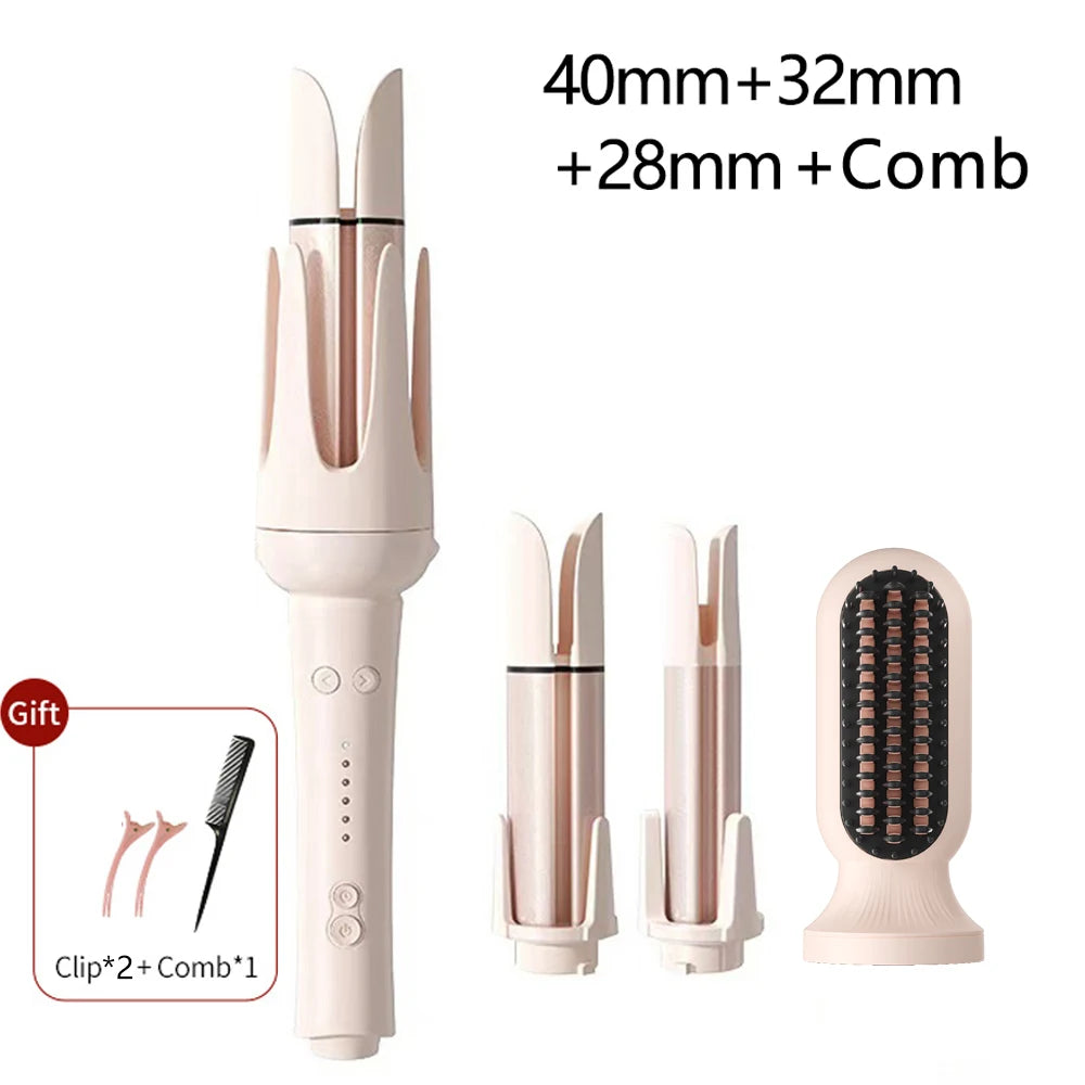 Arricciacapelli Automatico Rotante in Ceramica 32mm/40mm – Ferro Arricciacapelli Professionale Multifunzione con Ondulatore