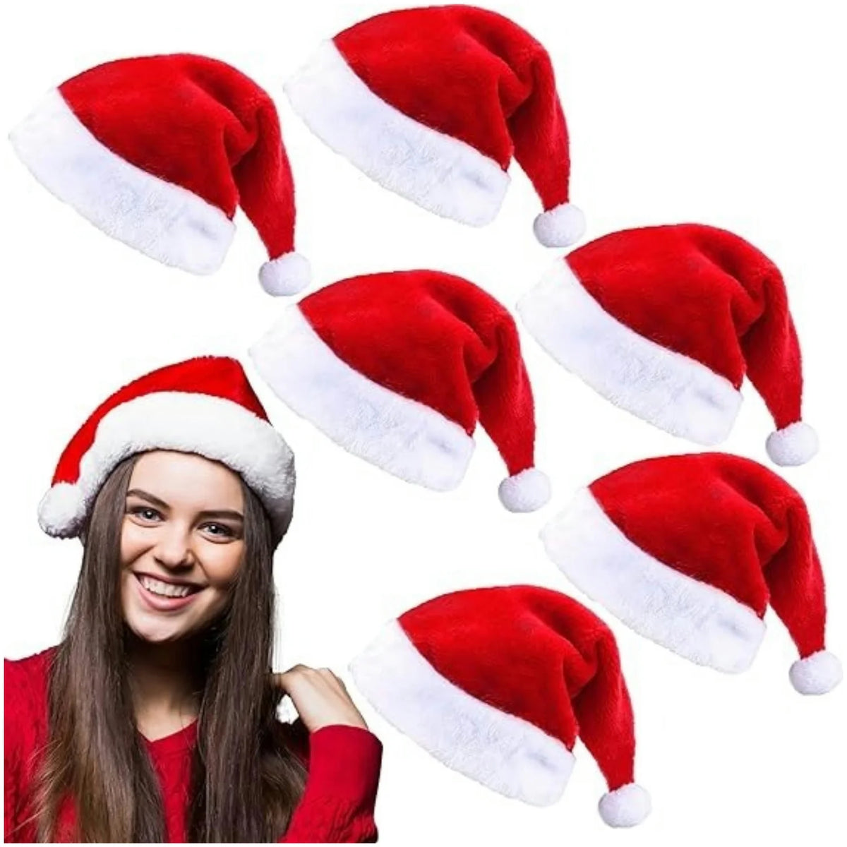 Cappello Babbo Natale rosso in peluche