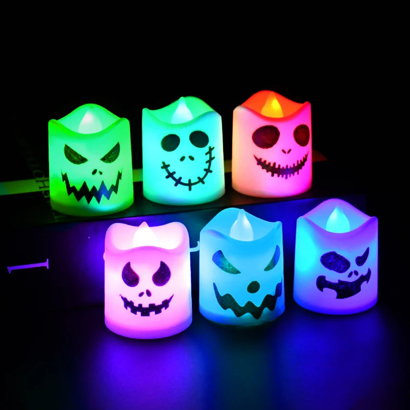 Candele LED Halloween con fantasmi e zucche