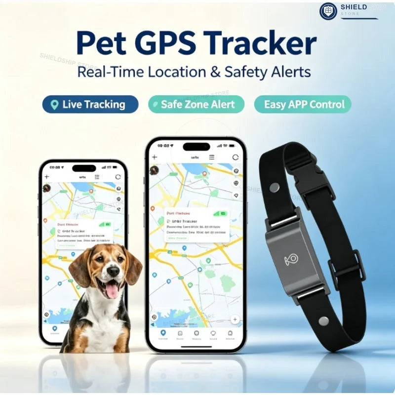 Collare GPS Smart per Cani con Localizzazione in Tempo Reale, App, Fit Regolabile e Avvisi di Zona Sicura