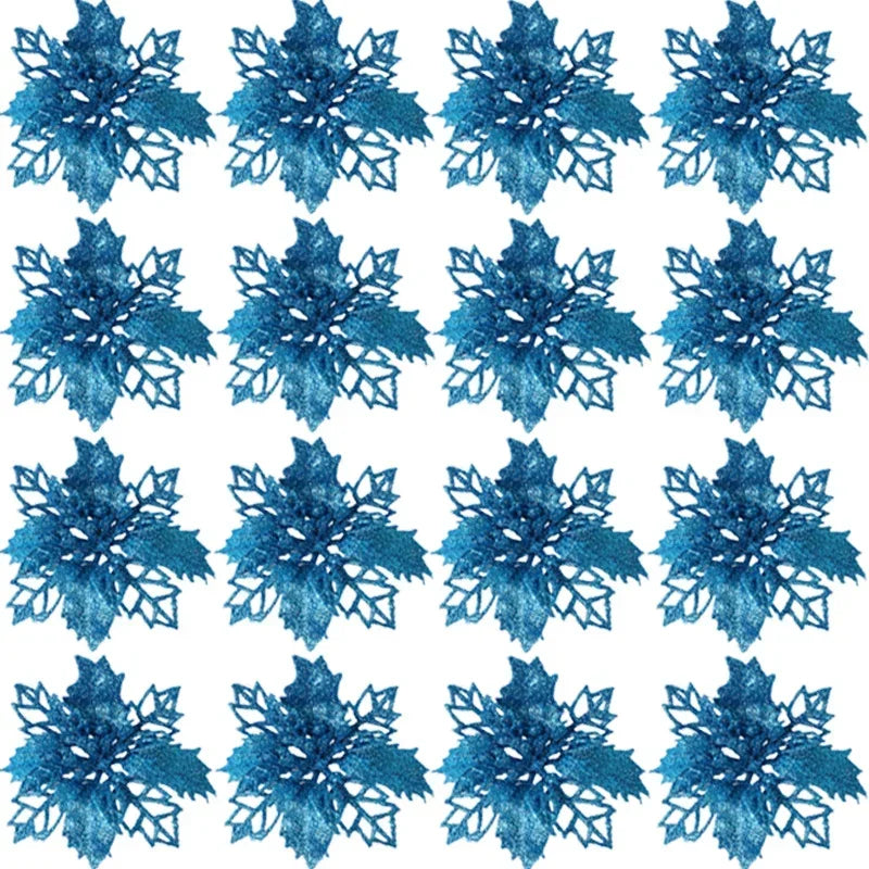 Stelle di Natale artificiali glitterate decorative