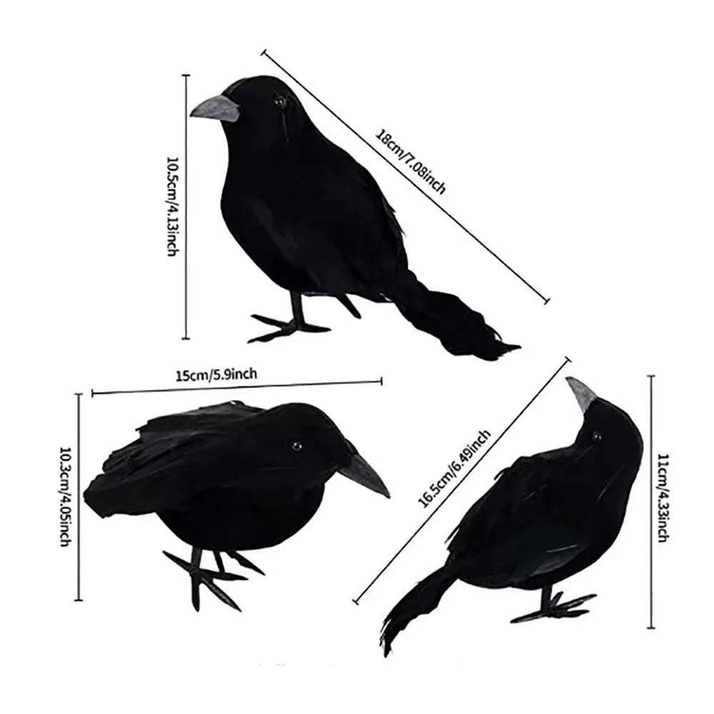 Corvo nero realistico decorativo per Halloween