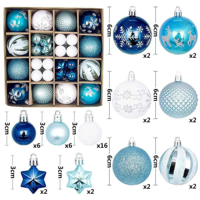 Set 44 palline di Natale da 3-6 cm