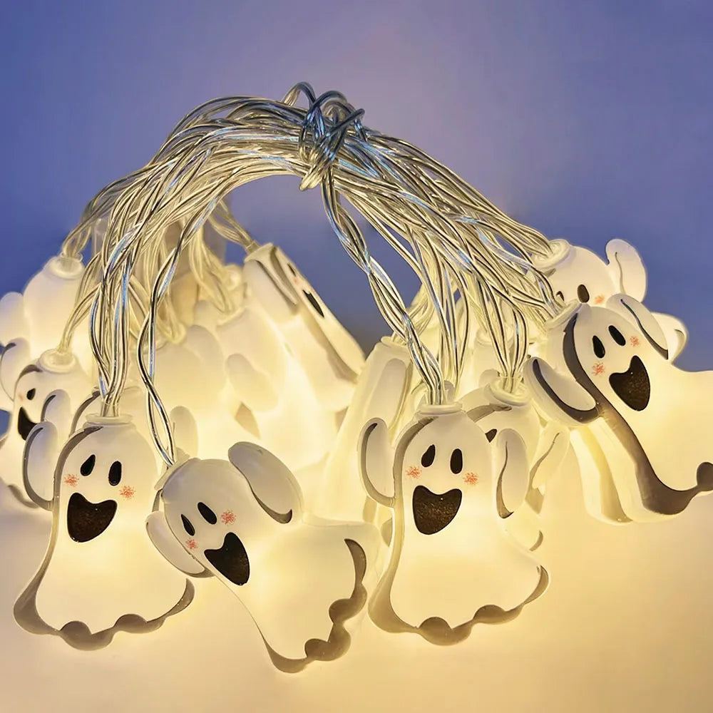 Catena luminosa LED Halloween con zucche e fantasmi