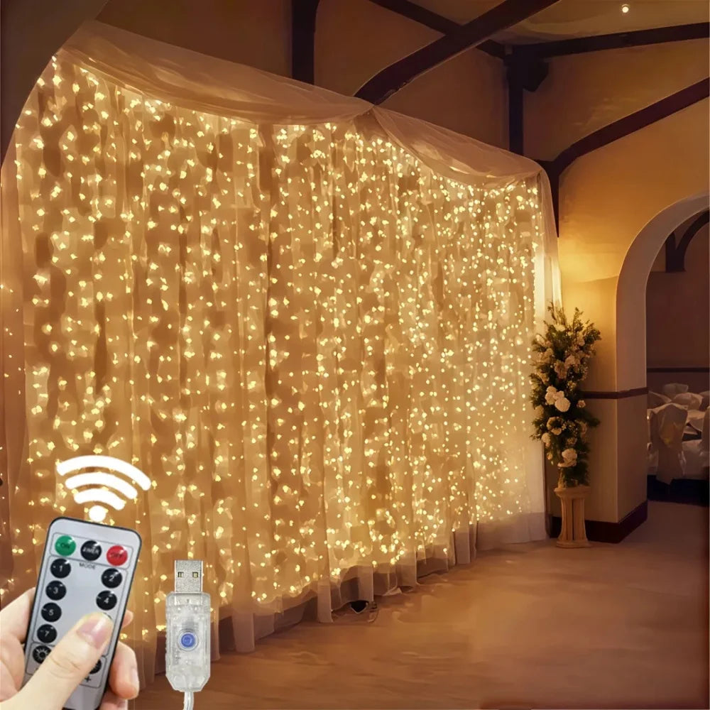 Tenda luminosa LED USB con telecomando