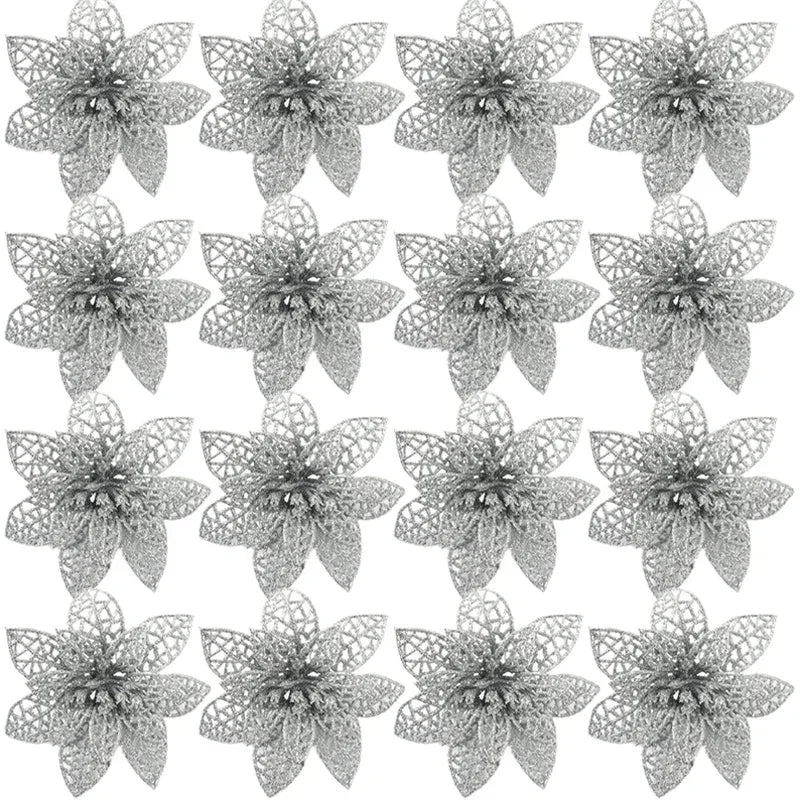 Stelle di Natale artificiali glitterate decorative