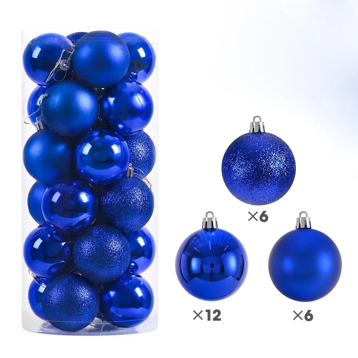 Set 24 palline di Natale da 3, 4 o 6 cm