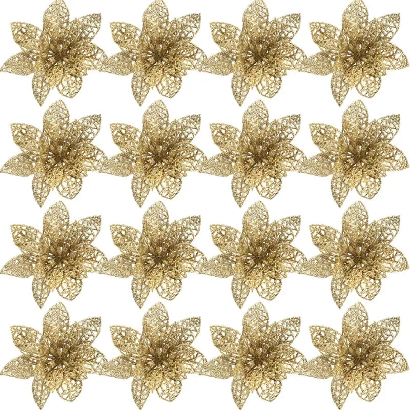 Stelle di Natale artificiali glitterate decorative