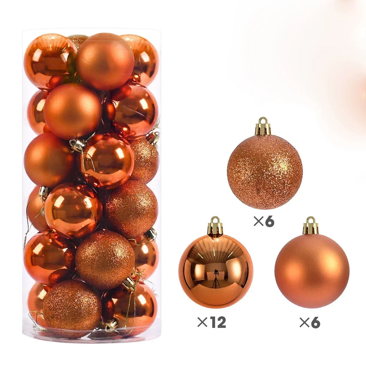 Set 24 palline di Natale da 3, 4 o 6 cm
