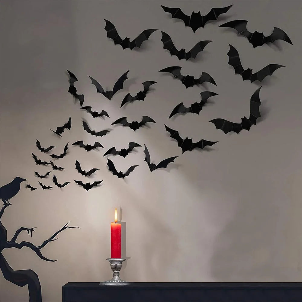 Pipistrelli 3D adesivi da parete per Halloween