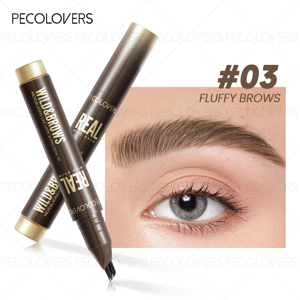 Matita Sopracciglia Multi-Fork PECOLOVERS – Effetto Capello per Sopracciglia Perfette