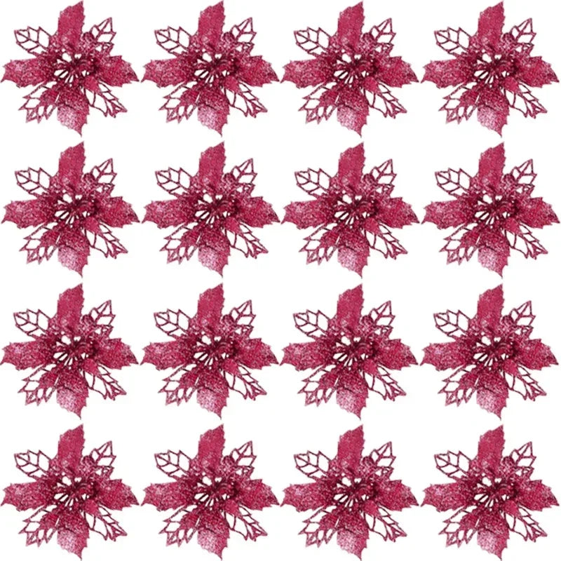 Stelle di Natale artificiali glitterate decorative