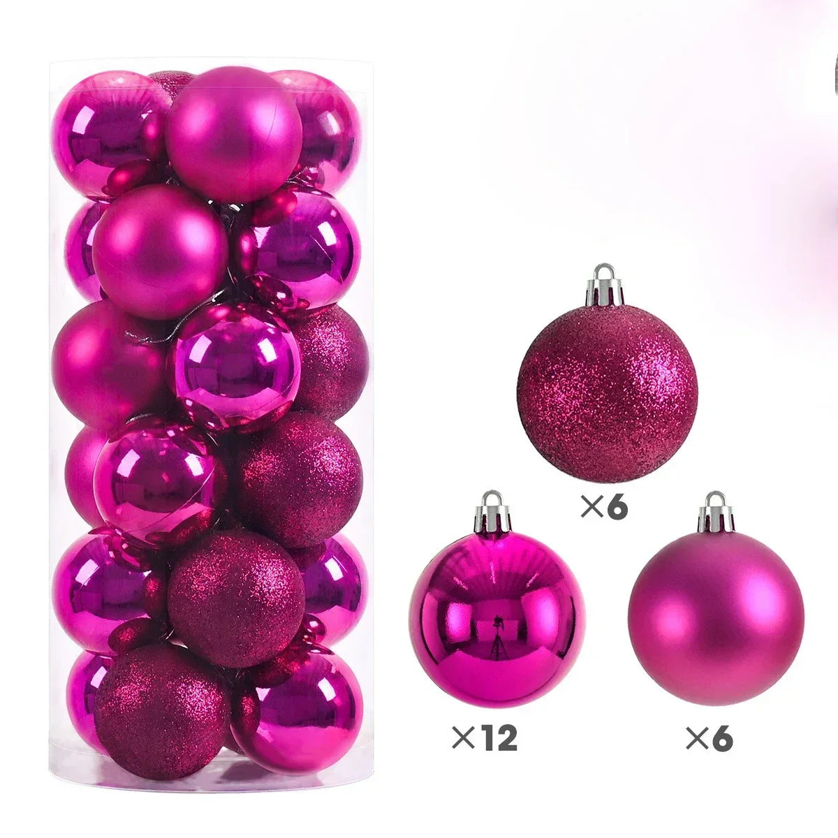 Set 24 palline di Natale da 3, 4 o 6 cm