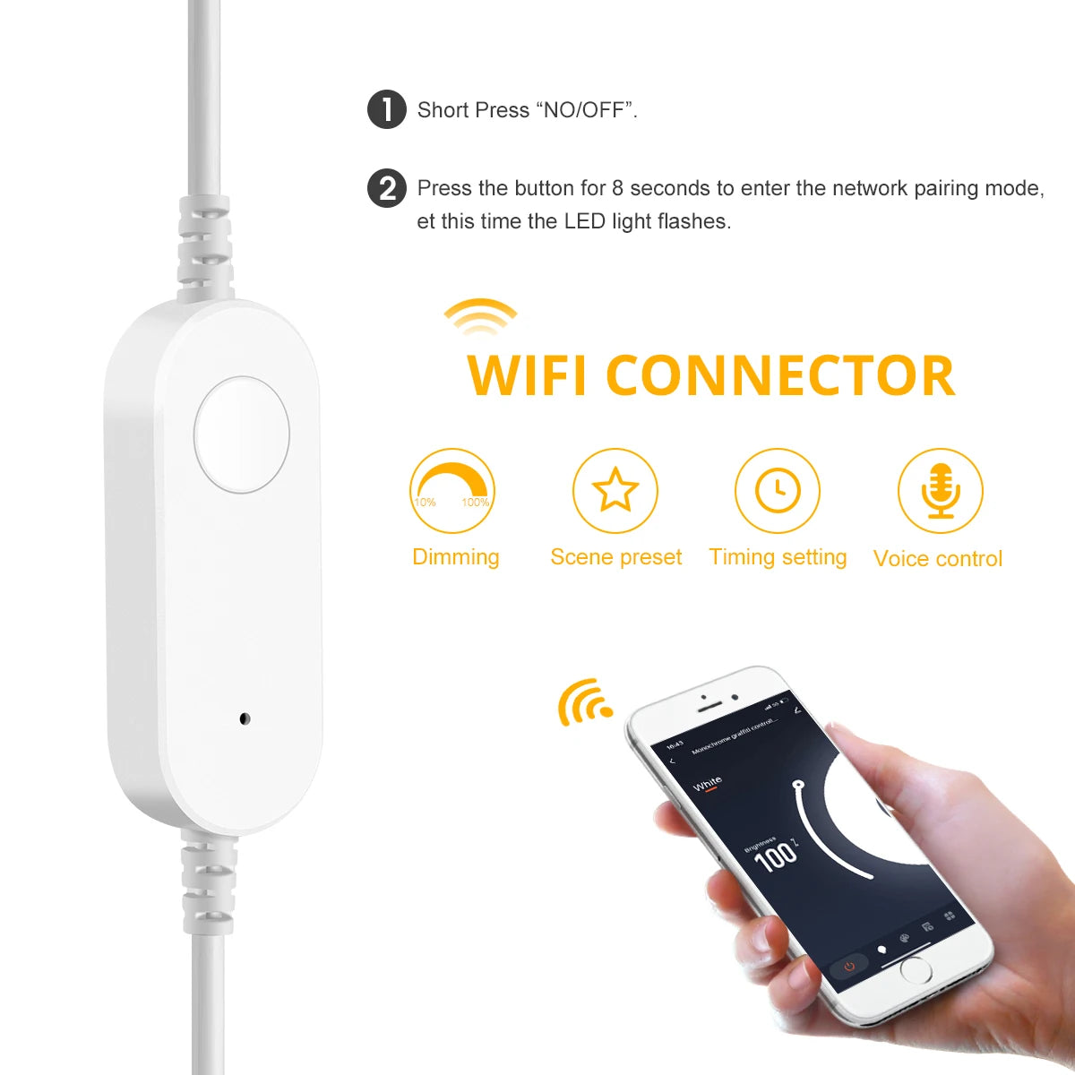 Striscia LED Neon COB WiFi Smart Tuya 5V USB – Dimmerabile, Waterproof, Alexa e Google Home