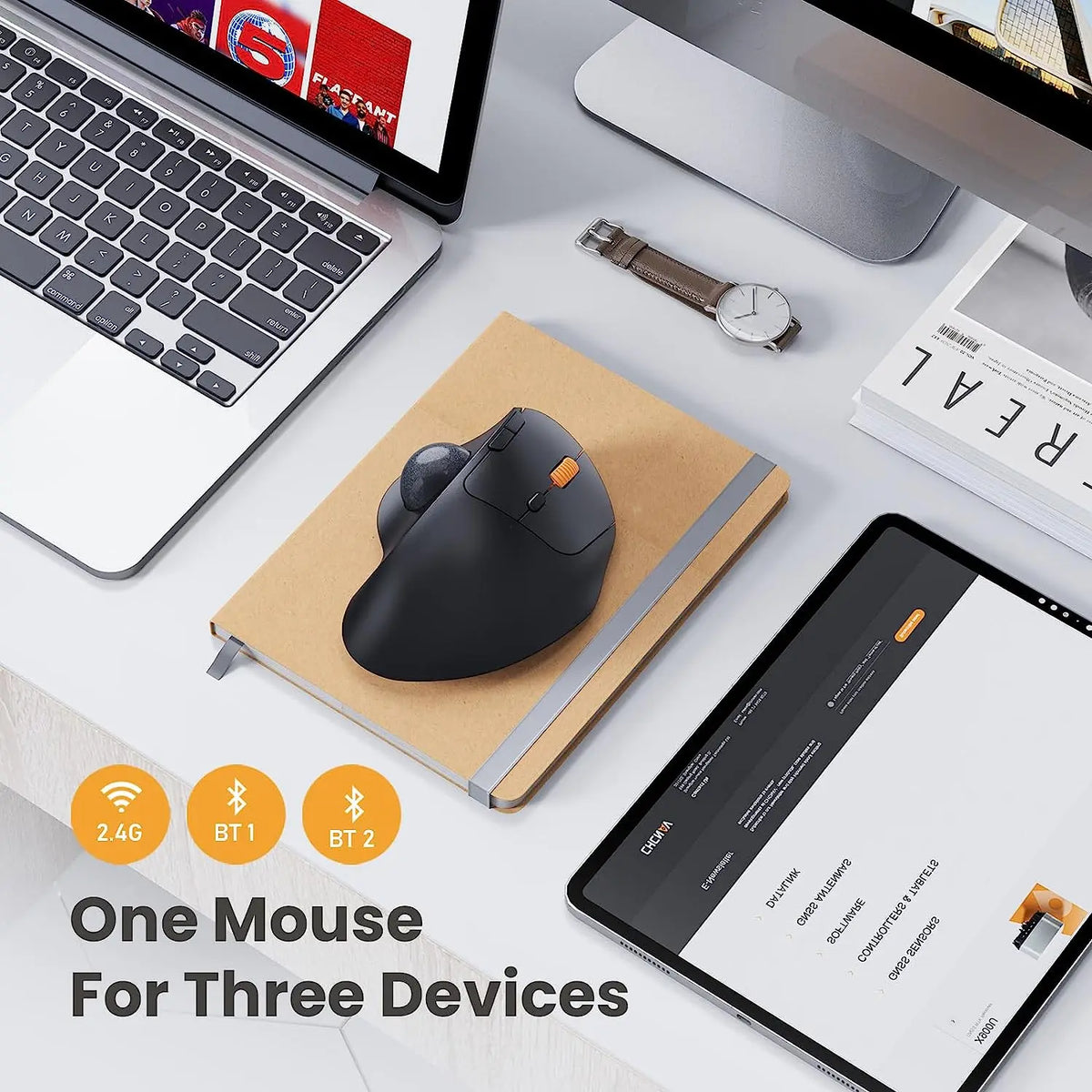 Mouse trackball ergonomico ProtoArc EM04 Bluetooth