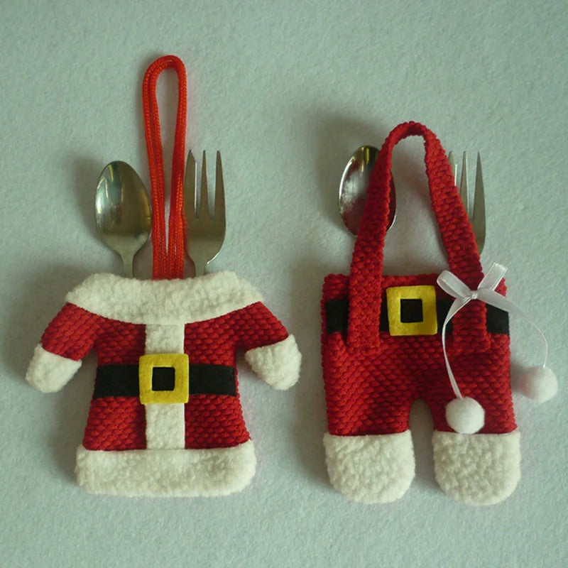 Set 6 portaposate natalizi a costume di Babbo Natale