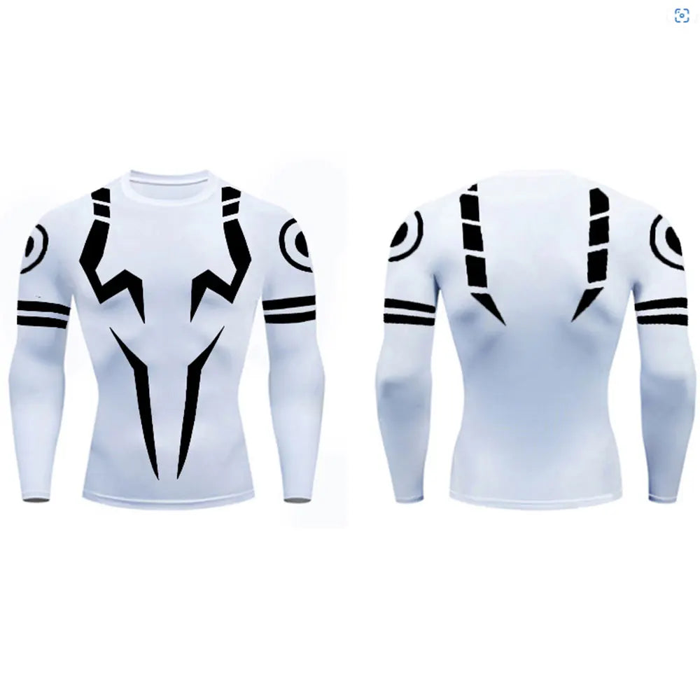 Set Compressione Anime Jujutsu Kaisen – Maglia 3D + Shorts da Palestra, Asciugatura Rapida, per Uomo