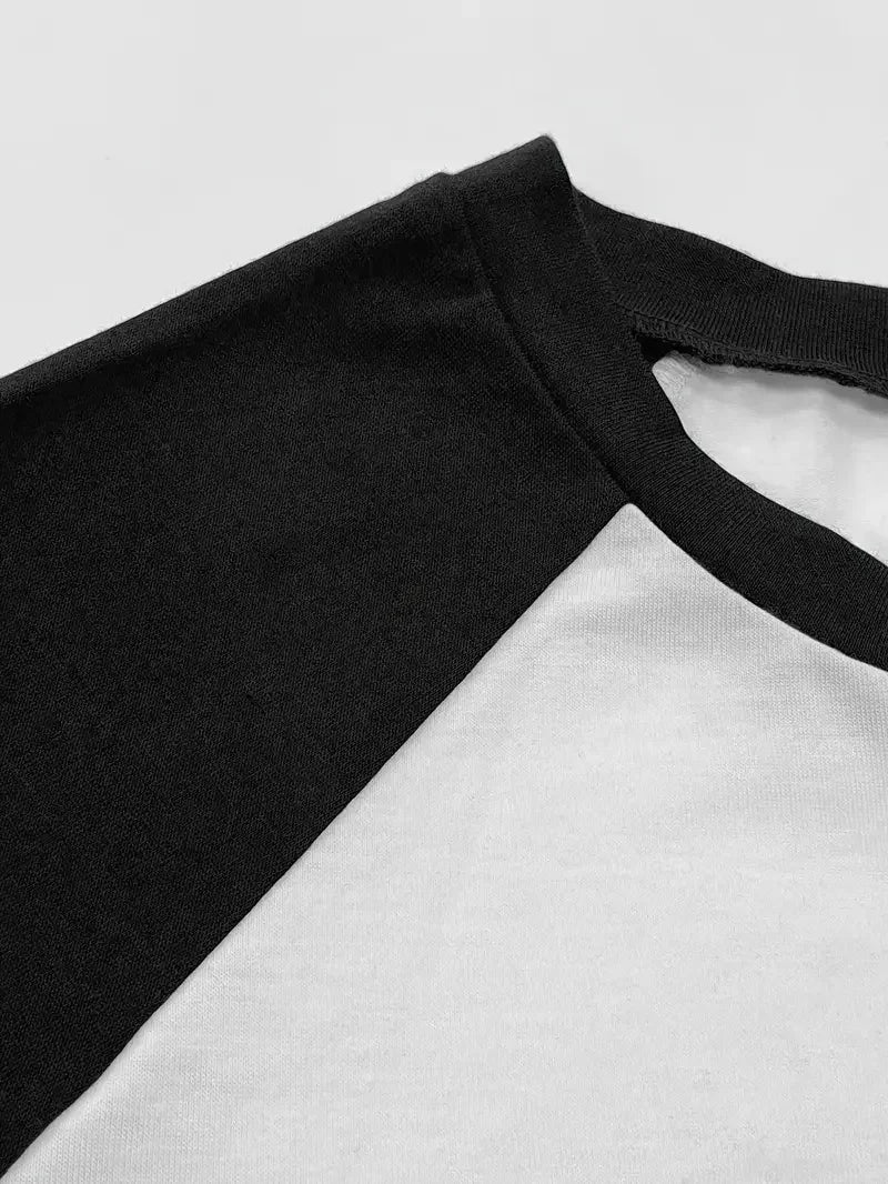 T-Shirt Donna Kawaii con Stampa Gatto Nero Retro – Collo Rotondo, Manica Corta, Stile Casual Estivo