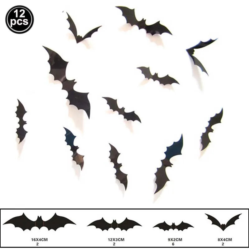 Pipistrelli 3D adesivi da parete per Halloween