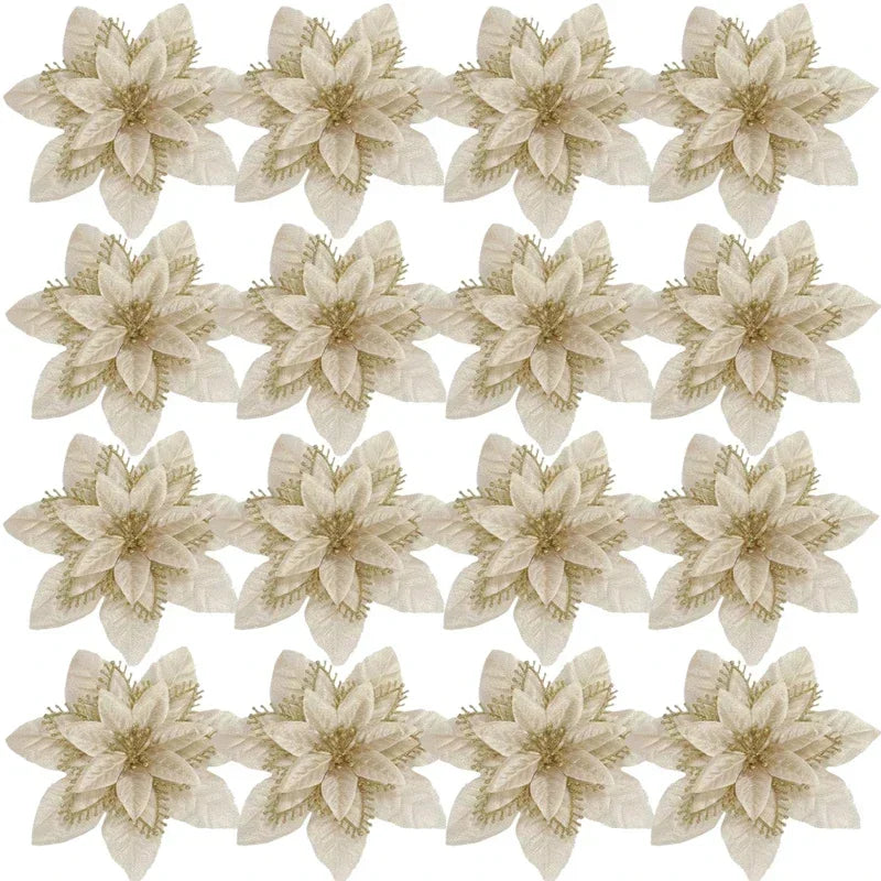 Stelle di Natale artificiali glitterate decorative