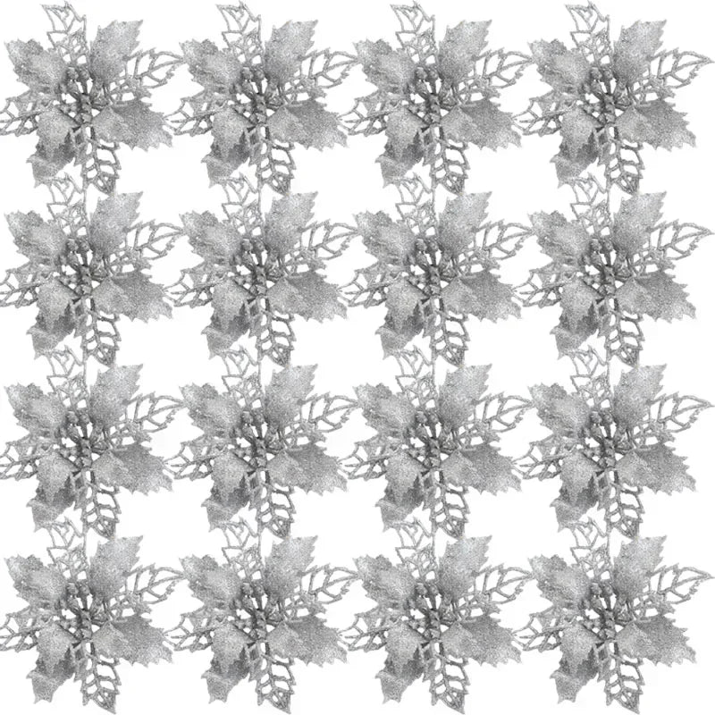 Stelle di Natale artificiali glitterate decorative