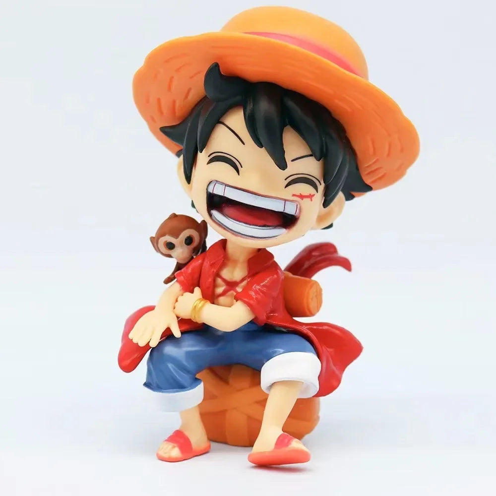 One Piece – Figura Q-Version Seduta 13cm | Luffy, Zoro, Sanji, Ace, Yamato | Modello PVC da Collezione, Idea Regalo