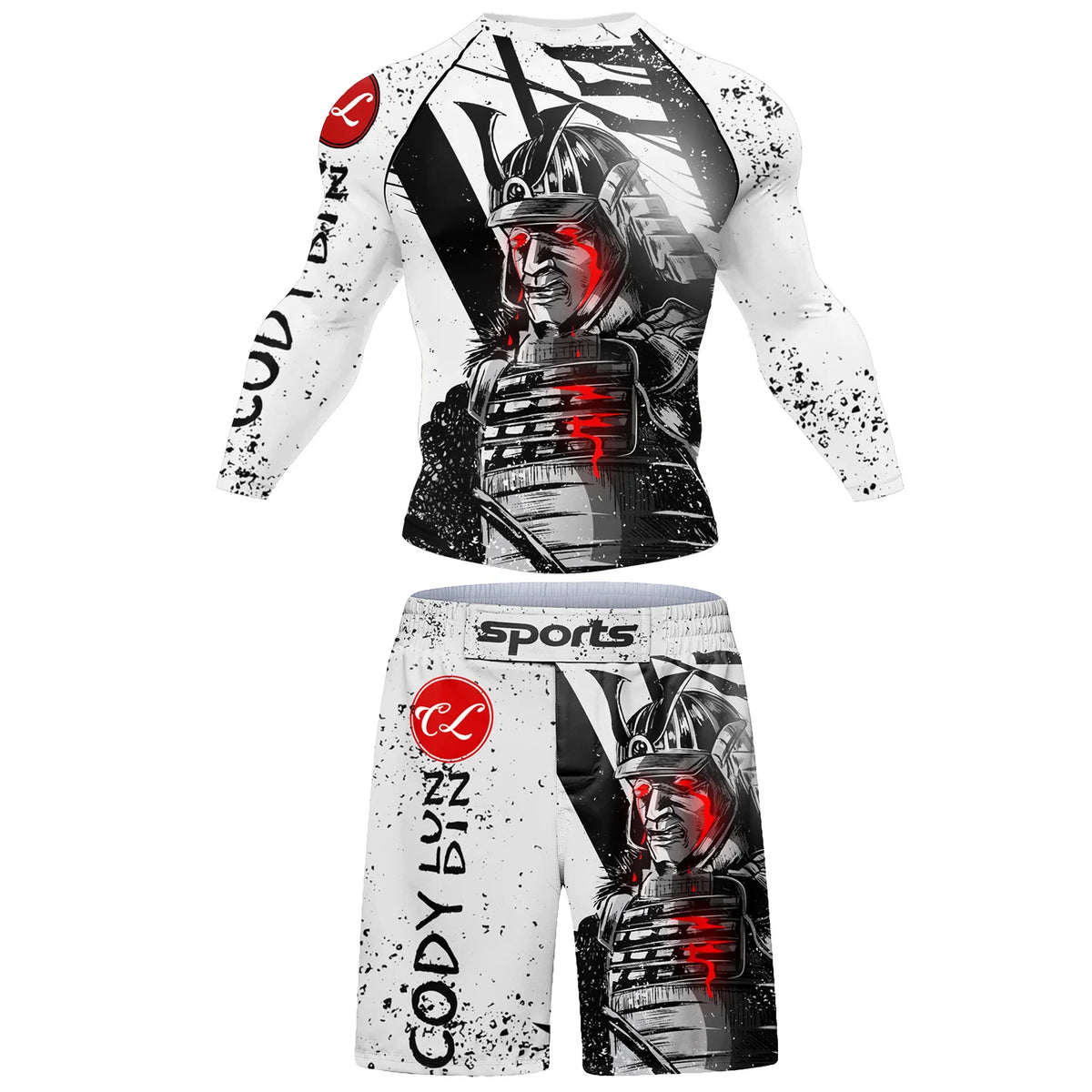 Set Sportivo 2 Pezzi BJJ / MMA – Rashguard + Shorts Muay Thai, Grappling, Boxe, Corsa e Palestra